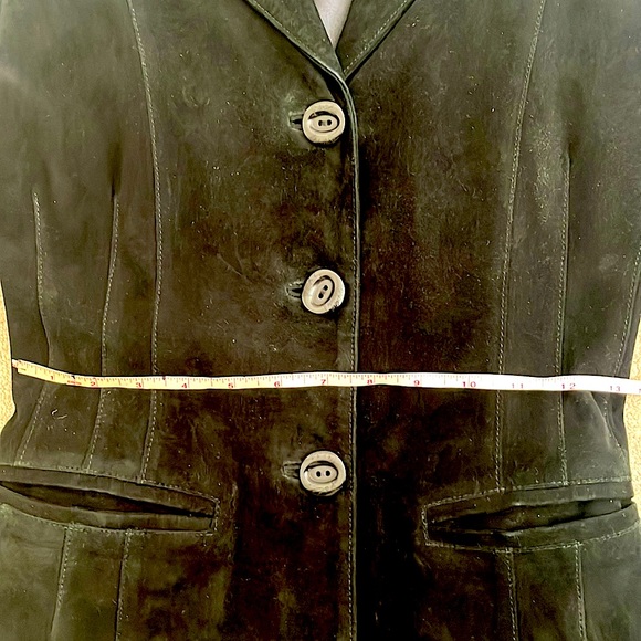 Real suede leather blazer jacket, brand new. Black colour. Size XS. Ital… - Picture 8 of 12